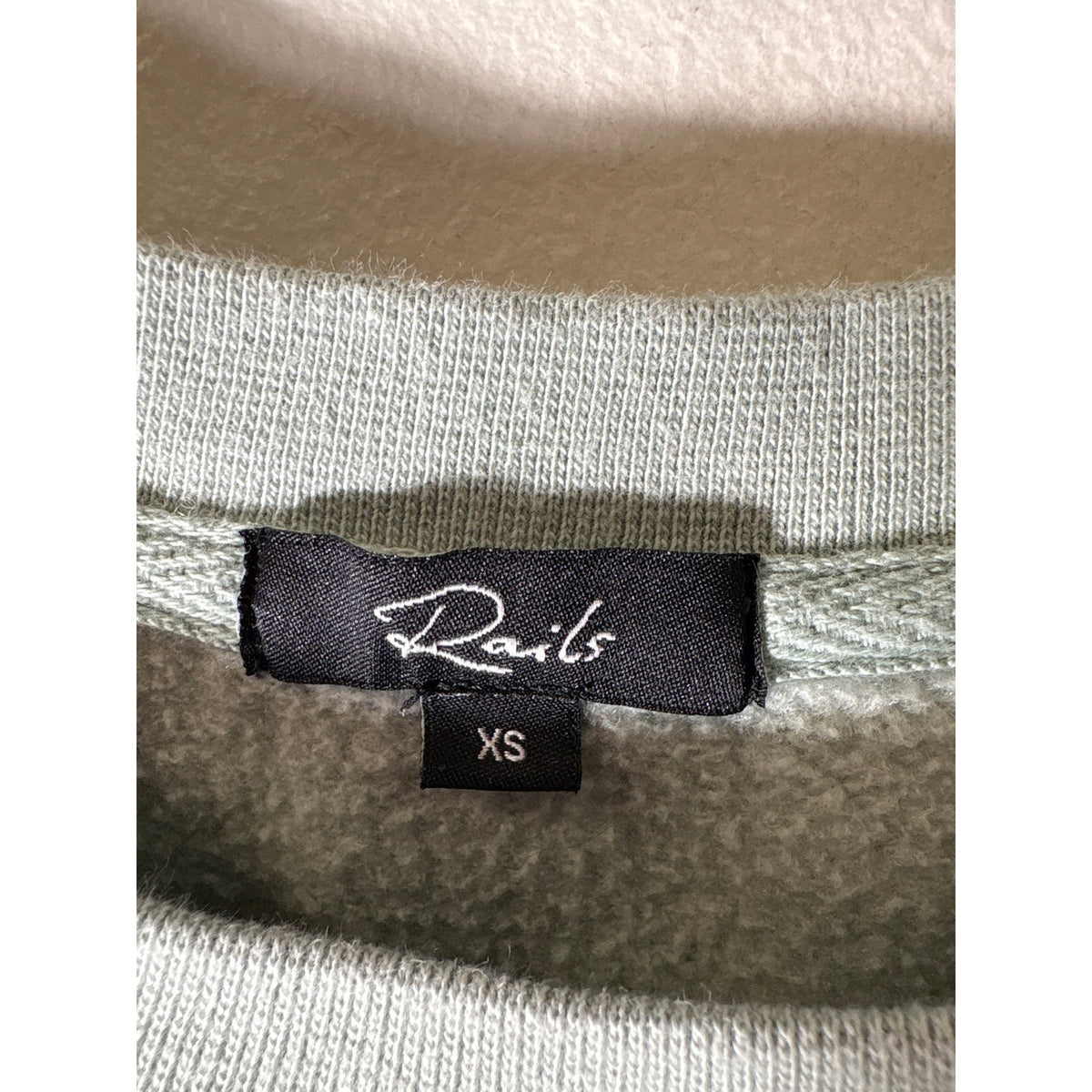 Rails Mint Green Long Sleeve Cropped Sweatshirt Sz XS
