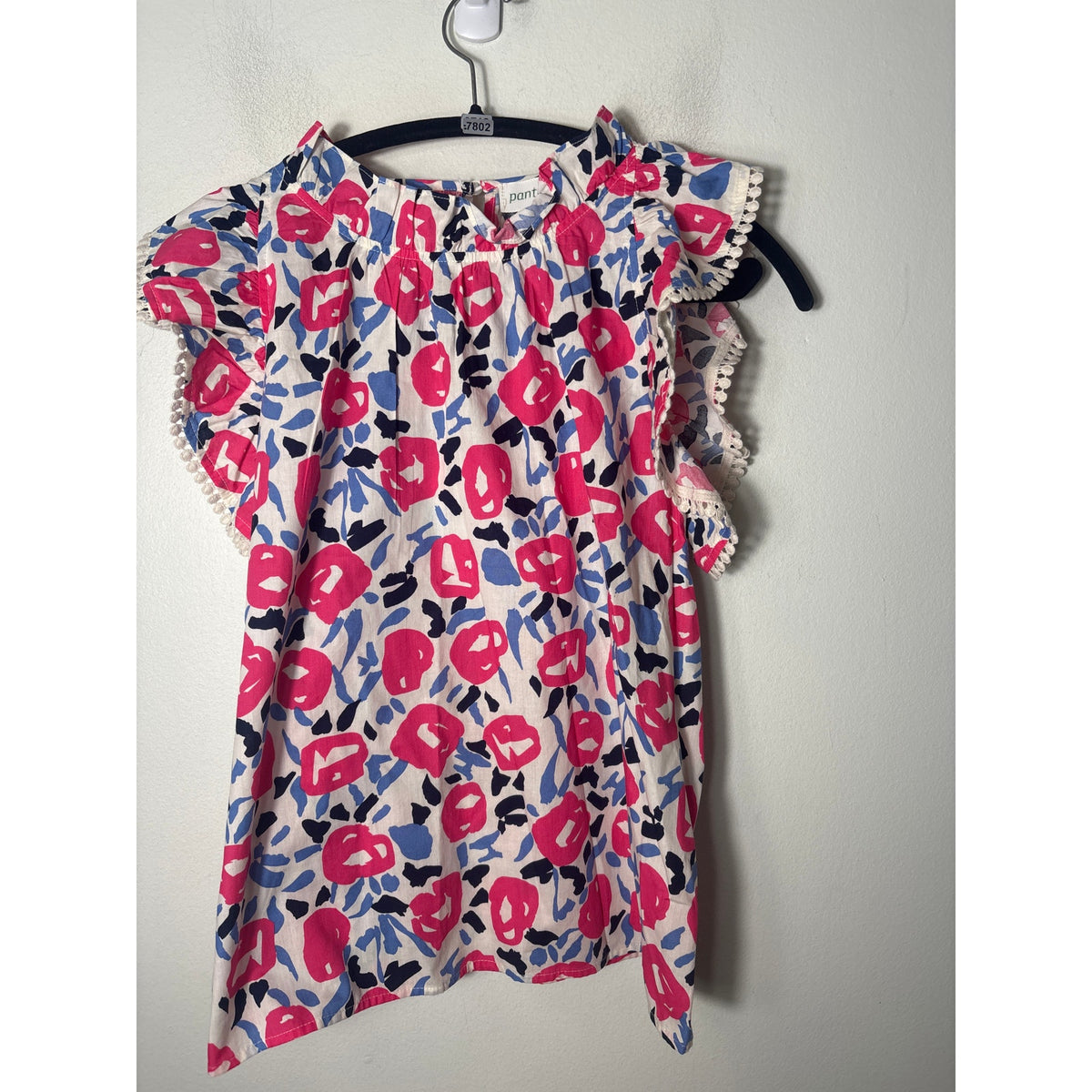 Pants Store Pink Rose Bud Floral Cotton Top Sz M