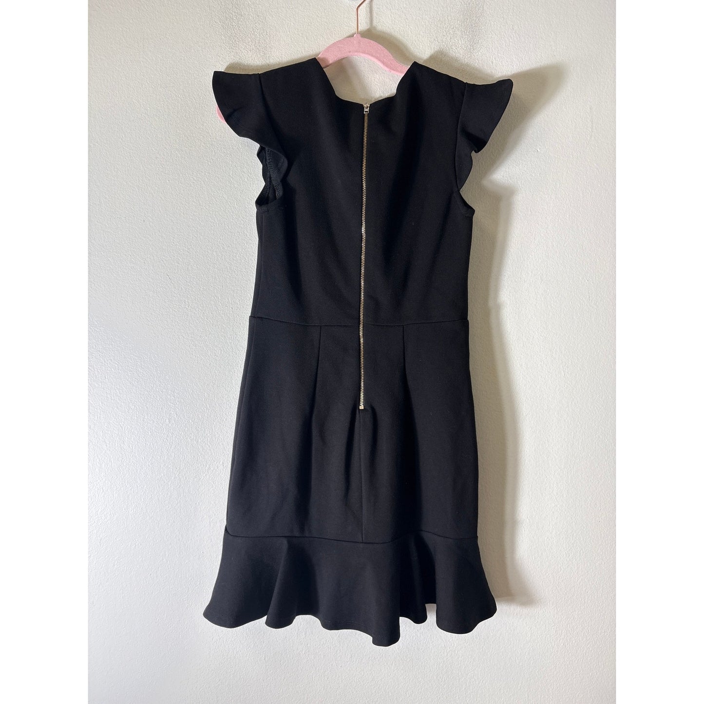 Girls Miss Behave Black Flutter Sleeve Dress Sz 10