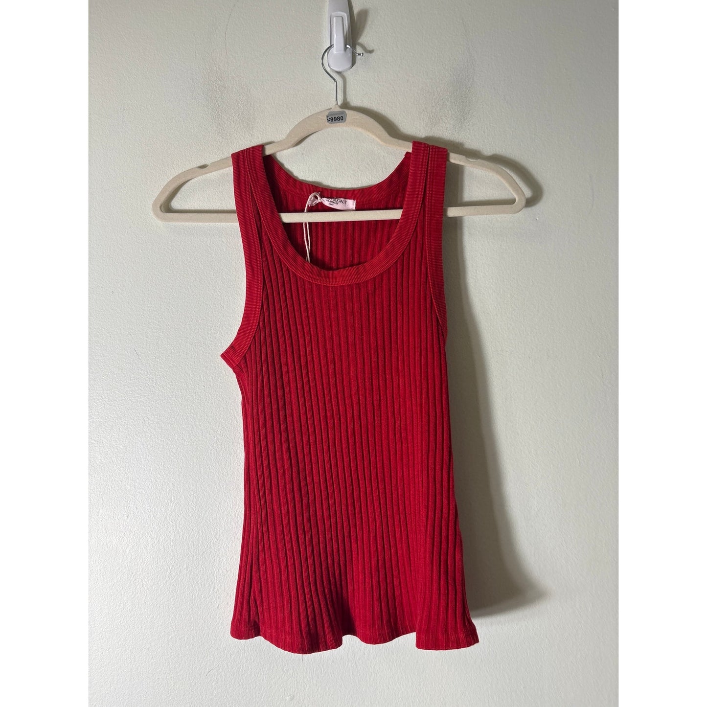 Project Social T Red Ribbed Sweater Tank Sz S