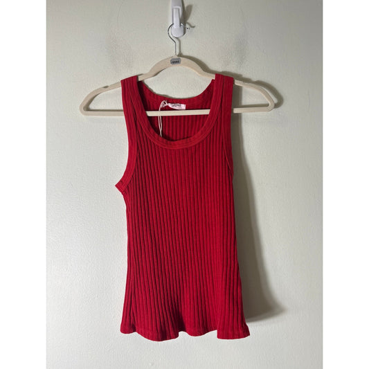 Project Social T Red Ribbed Sweater Tank Sz S