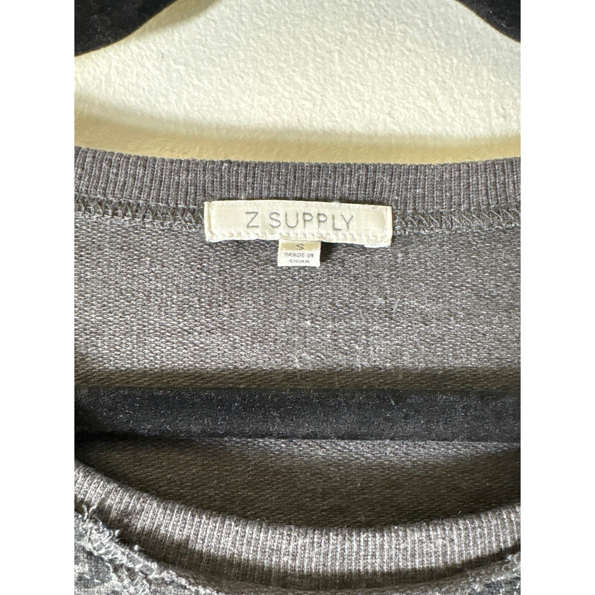 Z Supply Black and Gray Cheetah Pullover Long Sleeve Shirt Sz S