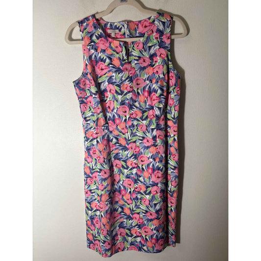 Talbots Pink Tulip Shift Sleeveless Dress Sz 8P