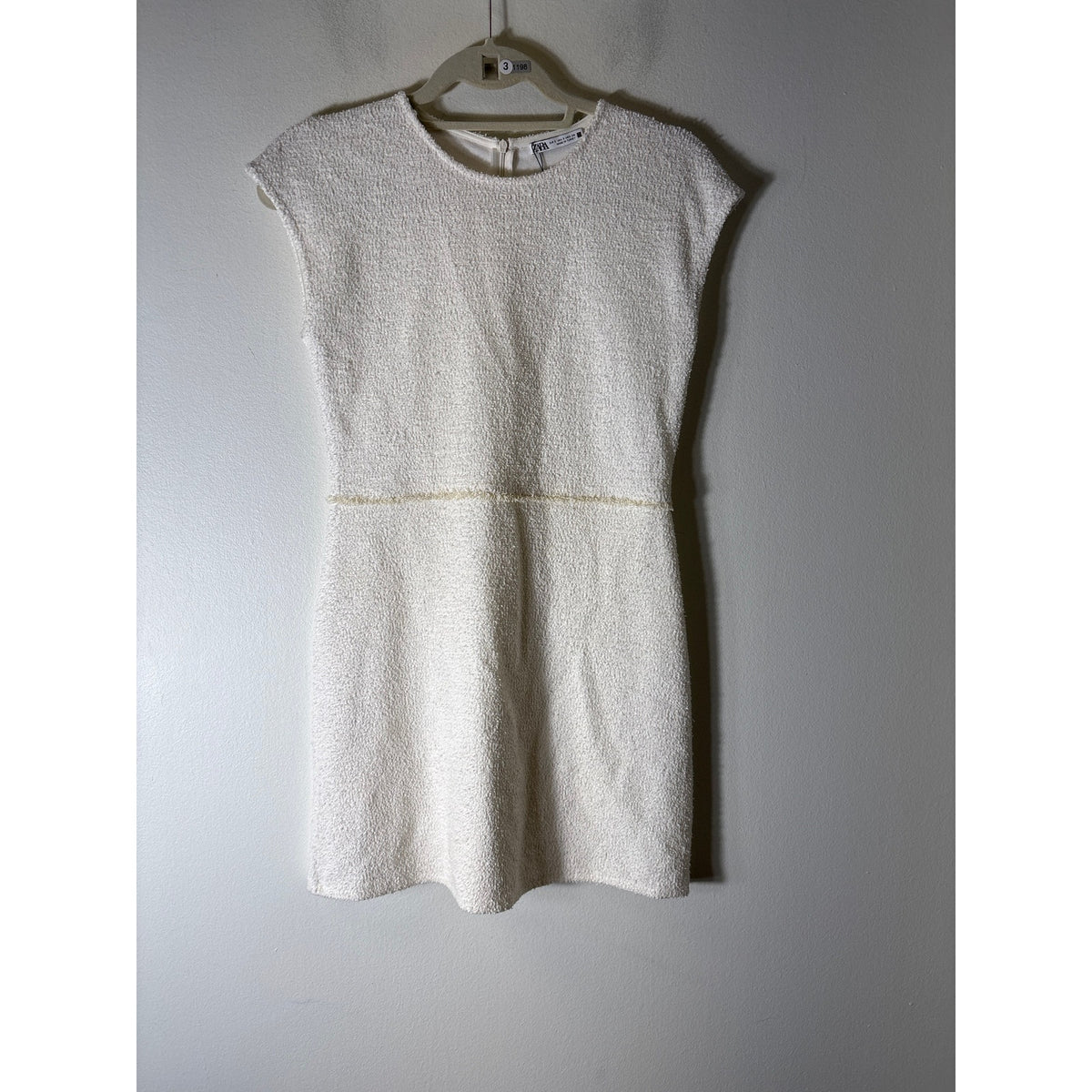 Zara Winter White Terry Cloth Mini Dress Sz S