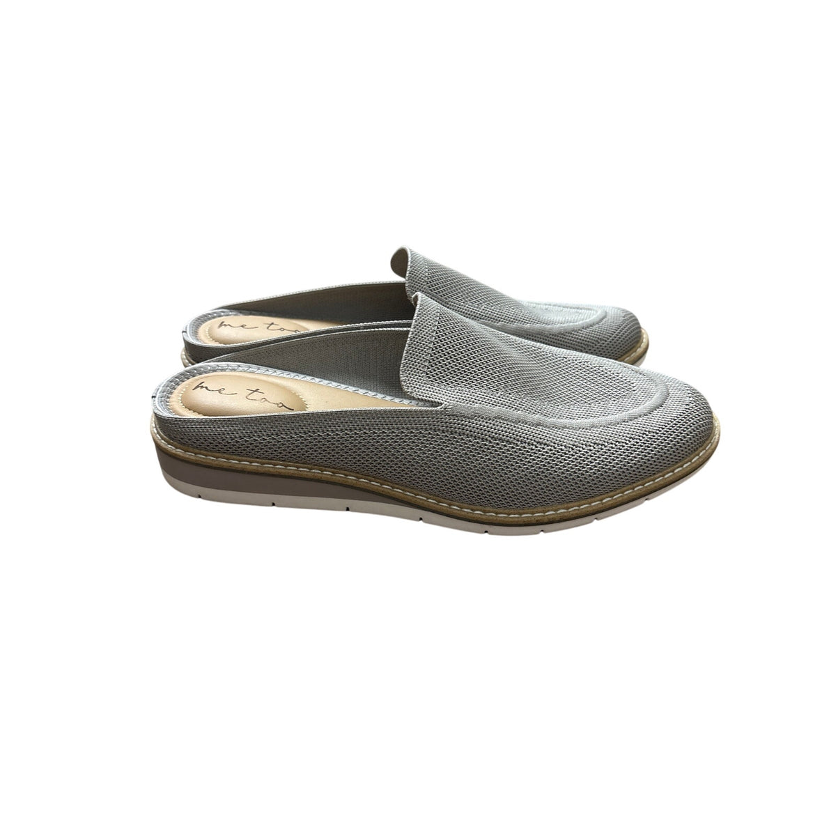 Me Too Tan Fabric Slide On Shoes Sz 10