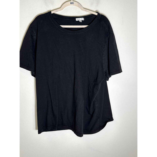 Good American Black Short Sleeve Cotton Tee Shirt Sz 6