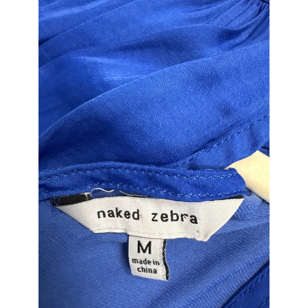 Naked Zebra Cobalt Blue Halter Tie Neck Top sz M