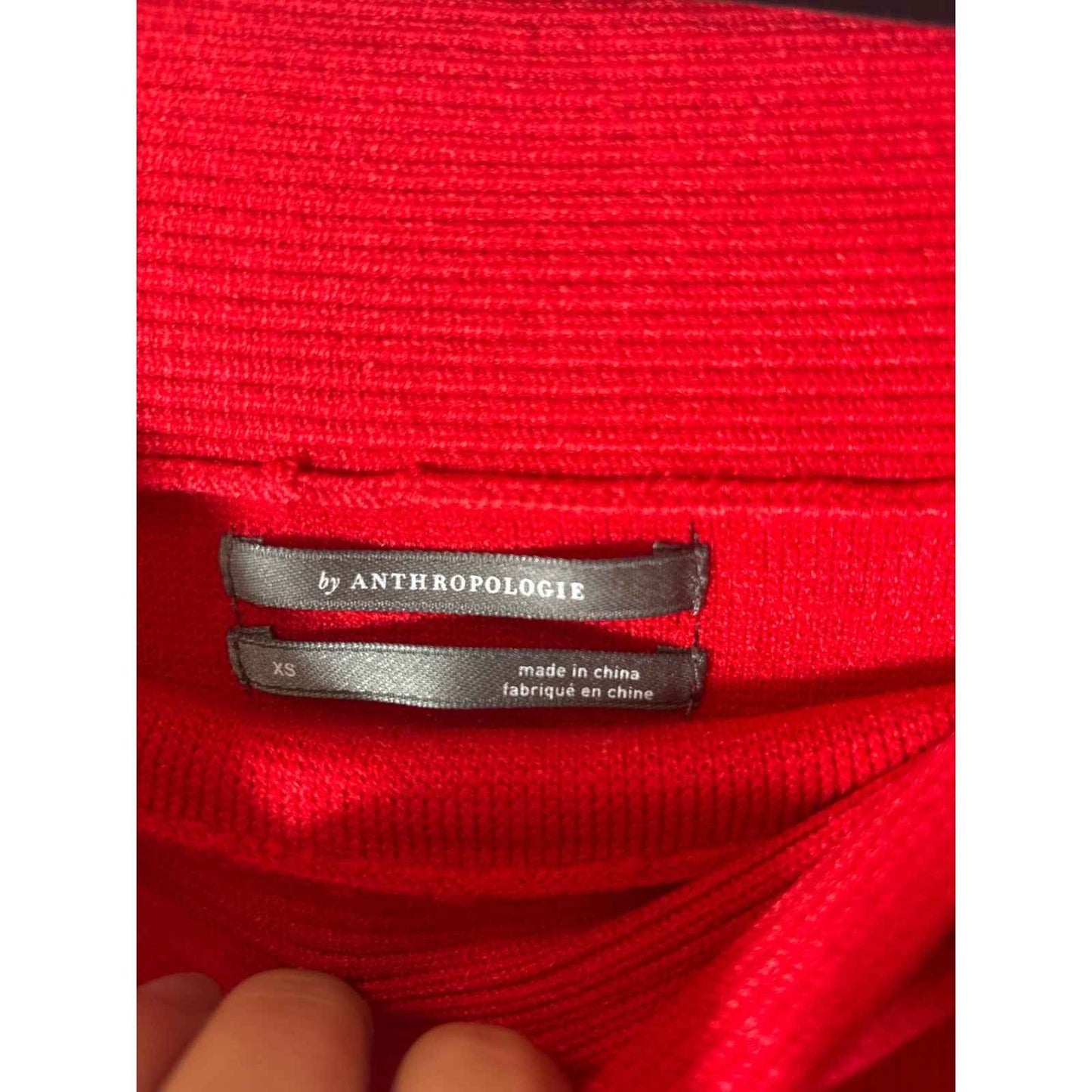 NWT Anthropologie Red Off The Shoulder Sweater Sz XS