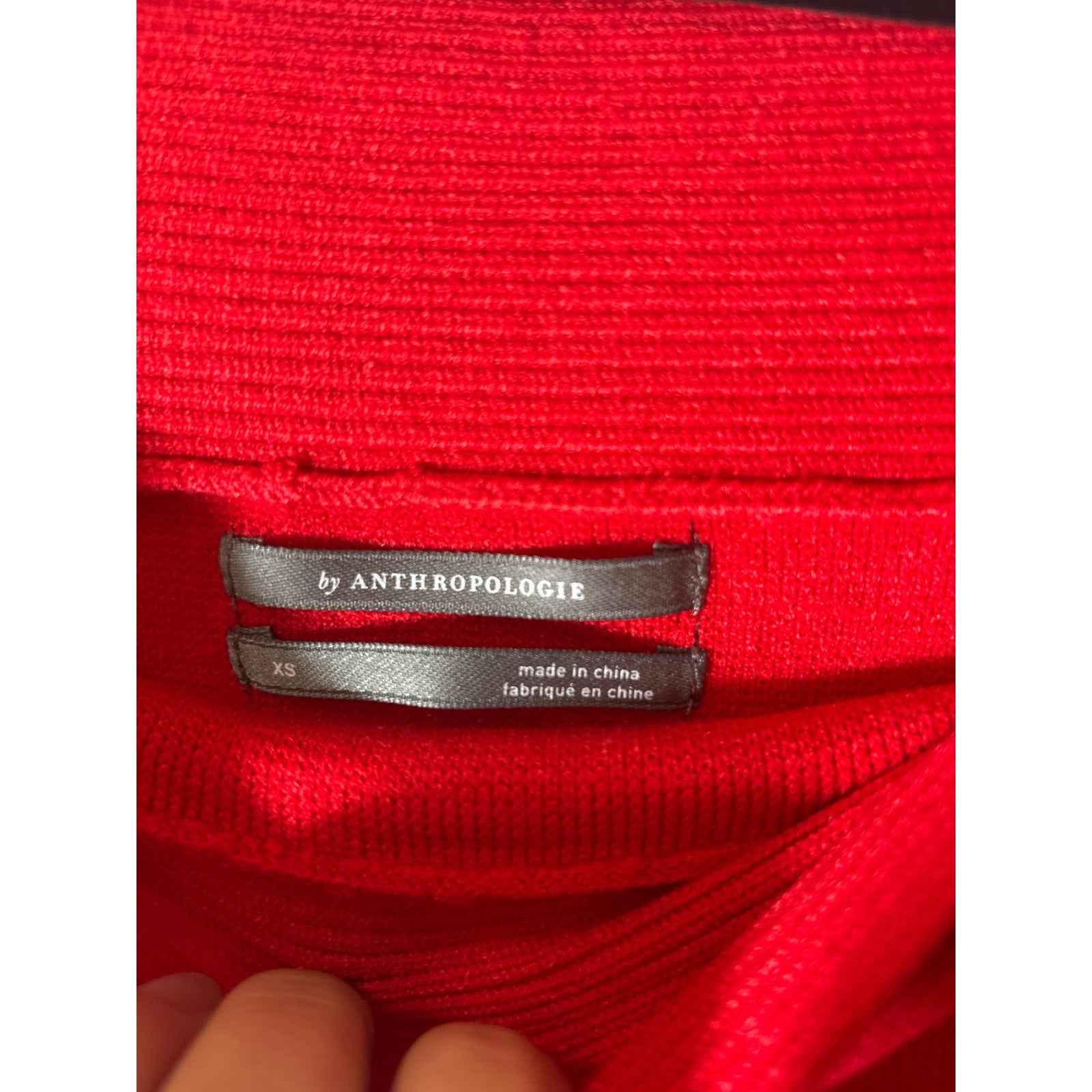 NWT Anthropologie Red Off The Shoulder Sweater Sz XS