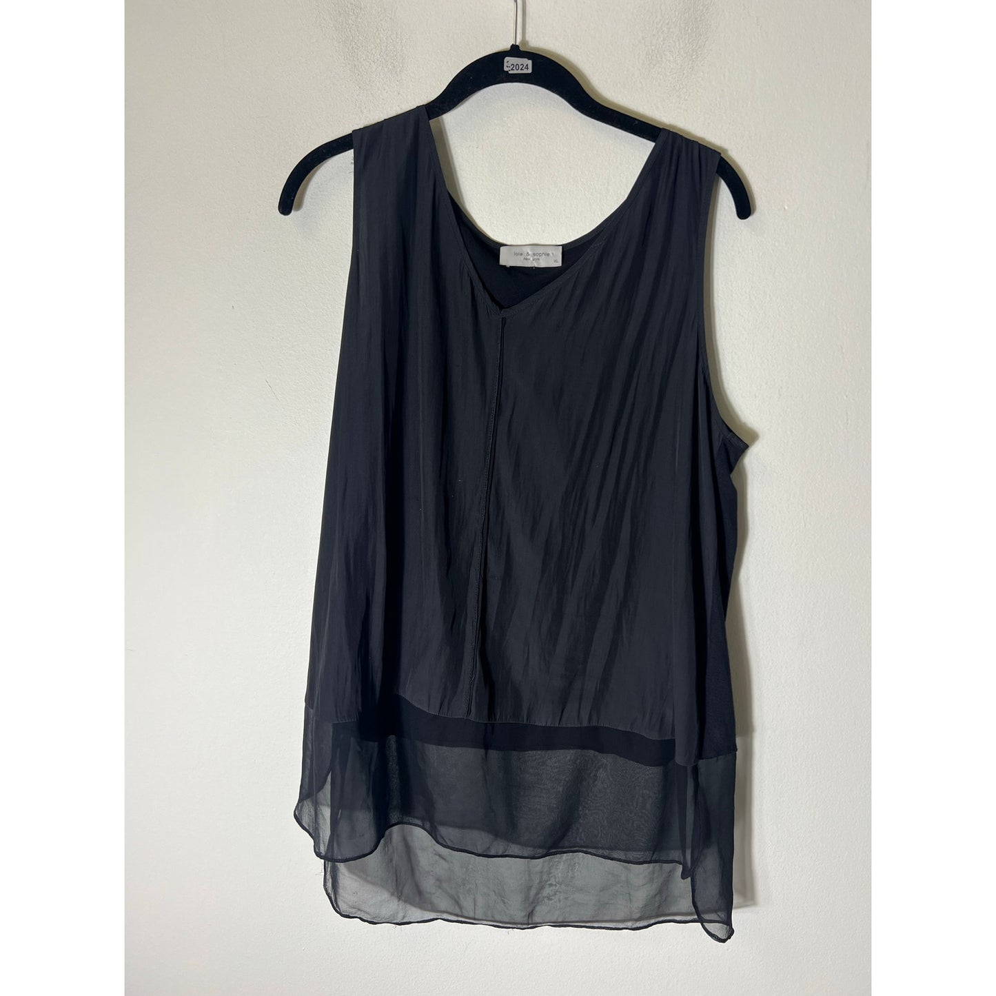 Lola and Sophie Black Loose Fit Sleeveless Tunic Sz XL