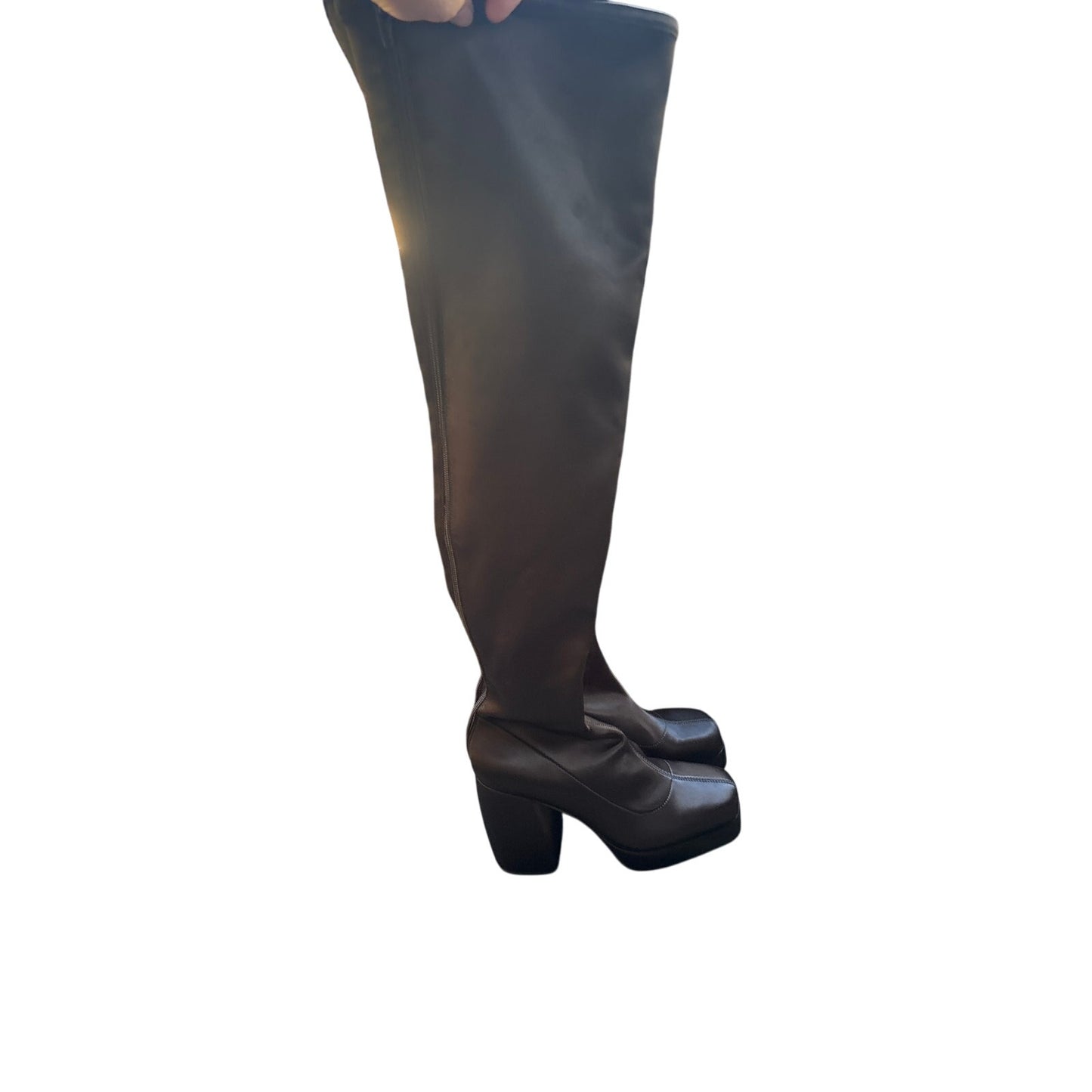 NWOB Katy Perry Black The Uplift OTK Boot Sz 6