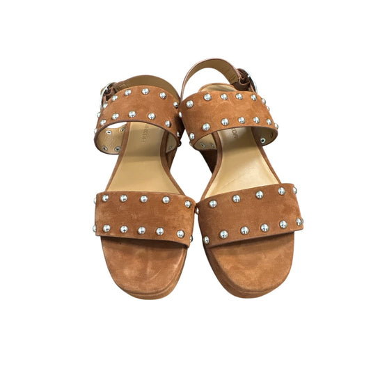 New Rebecca Minkoff Brown Suede Studded Sandals Sz 6