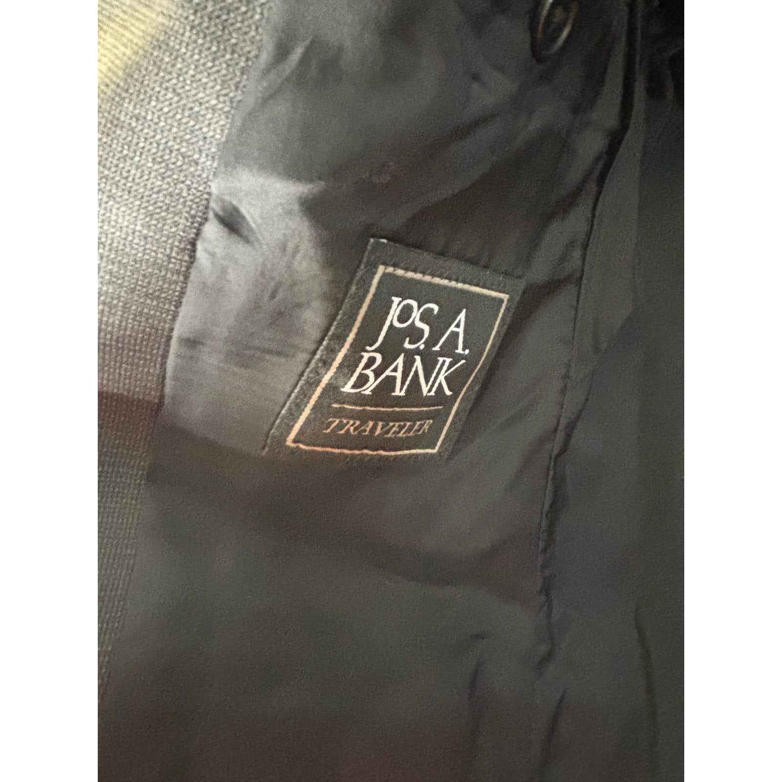 Jos a Bank Black Traveler Wool  Blazer Sz 40 Long