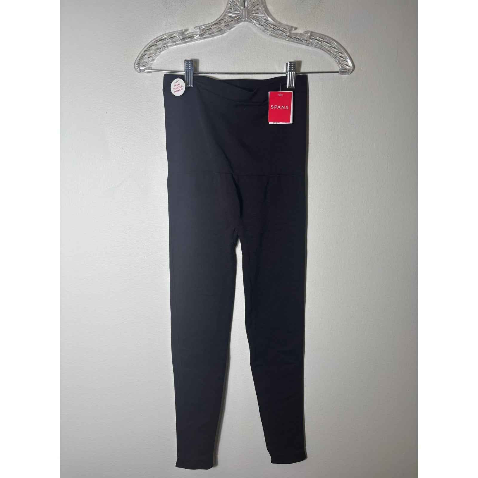 NWT Spanx Black High Waisted Lamn Leggings Sz M