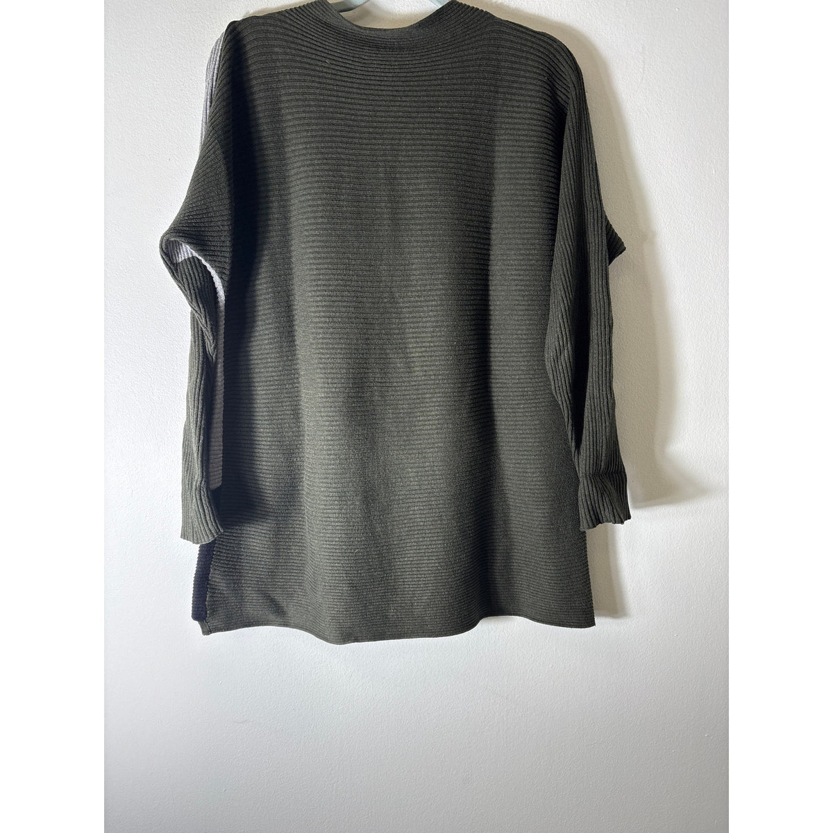 Project HUnter Green Color Block Long Sleeve Ribbed Sweater Sz XL