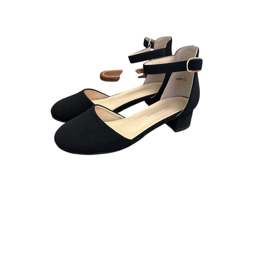 Girls Pandaninjia Black Ankle Buckle Heels Sz 1