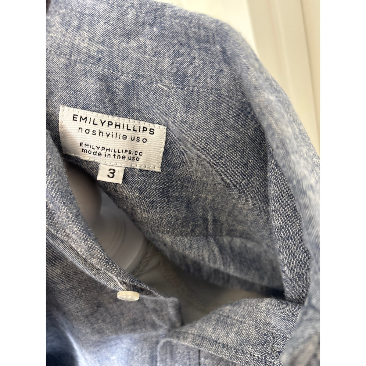 Emily Phillips Nashville Blue Long Sleeve Knee Length Shirt Dress Sz 3