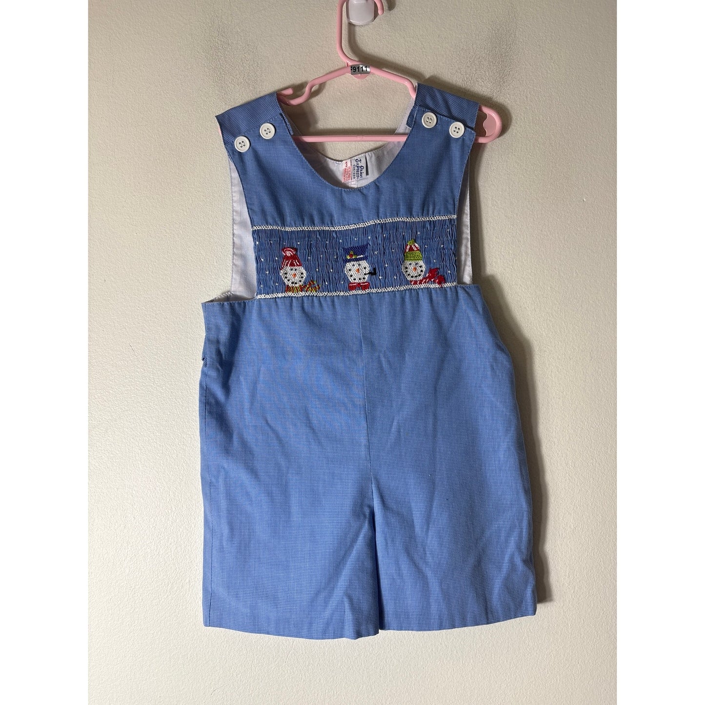 Boys Vintage Imp Originals Blue jon jon smocked snowman Sz 3T