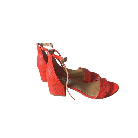 Steve Madden True Orange Sandal with 2" Heel Sz 8.5