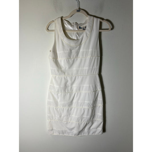 C. Luce White Sheer Sleeveless Mini Dress Sz M