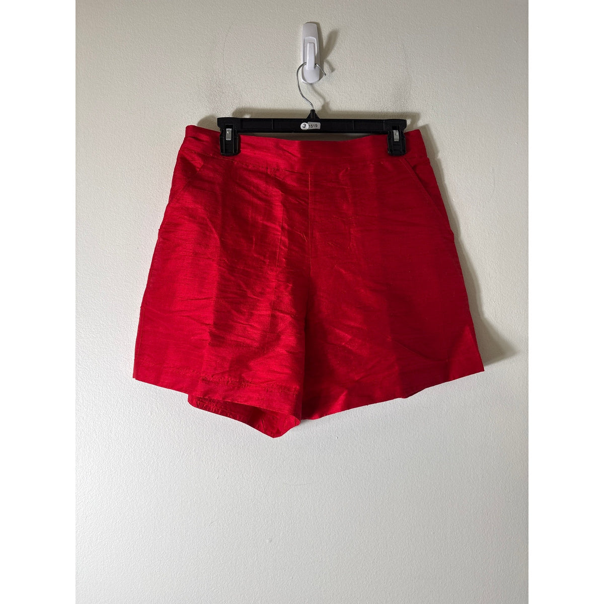 NWT Julia Amory Red Silk Dupioni Shorts Sz L