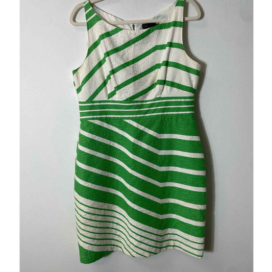 Just Taylor Lime Green/White Knee Length Sleeveless Dress Sz 12