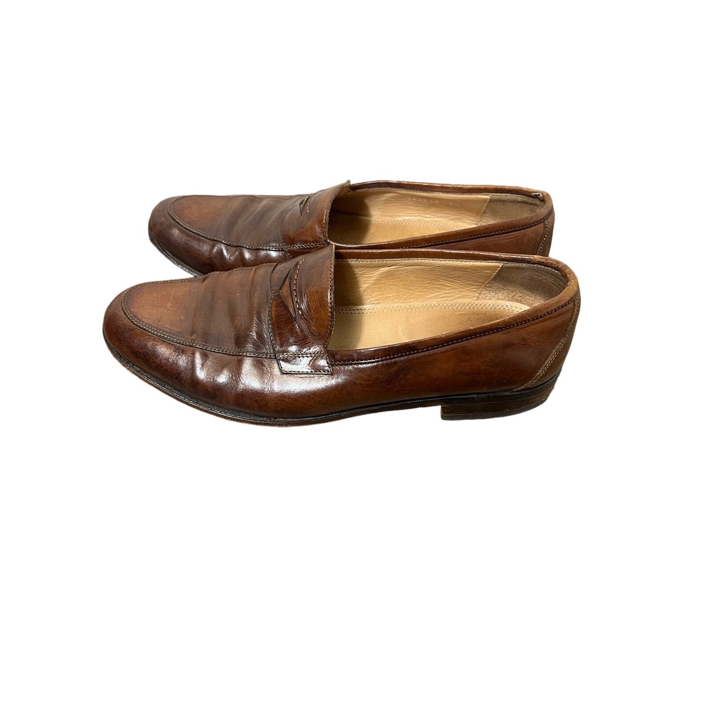 Mens Brown Leather Martin Dingman Loafers size 8.5