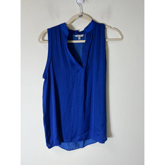 Naked Zebra Blue V Neck Tank Top Sz M