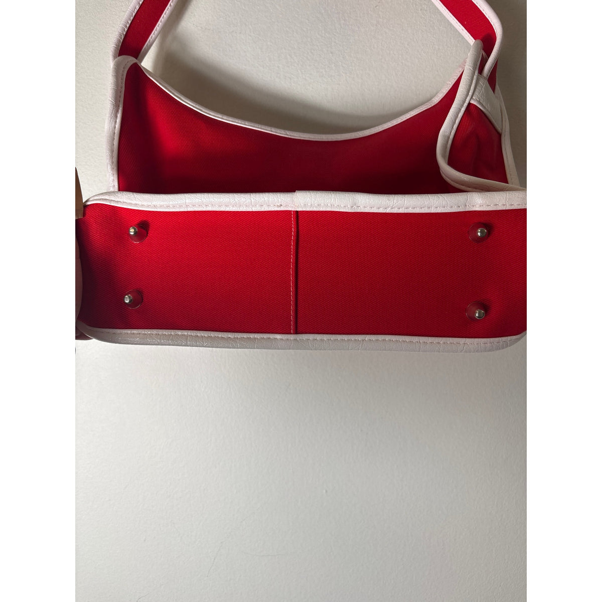 Victoria USA Red Canvas Vintage Shoulder Bag