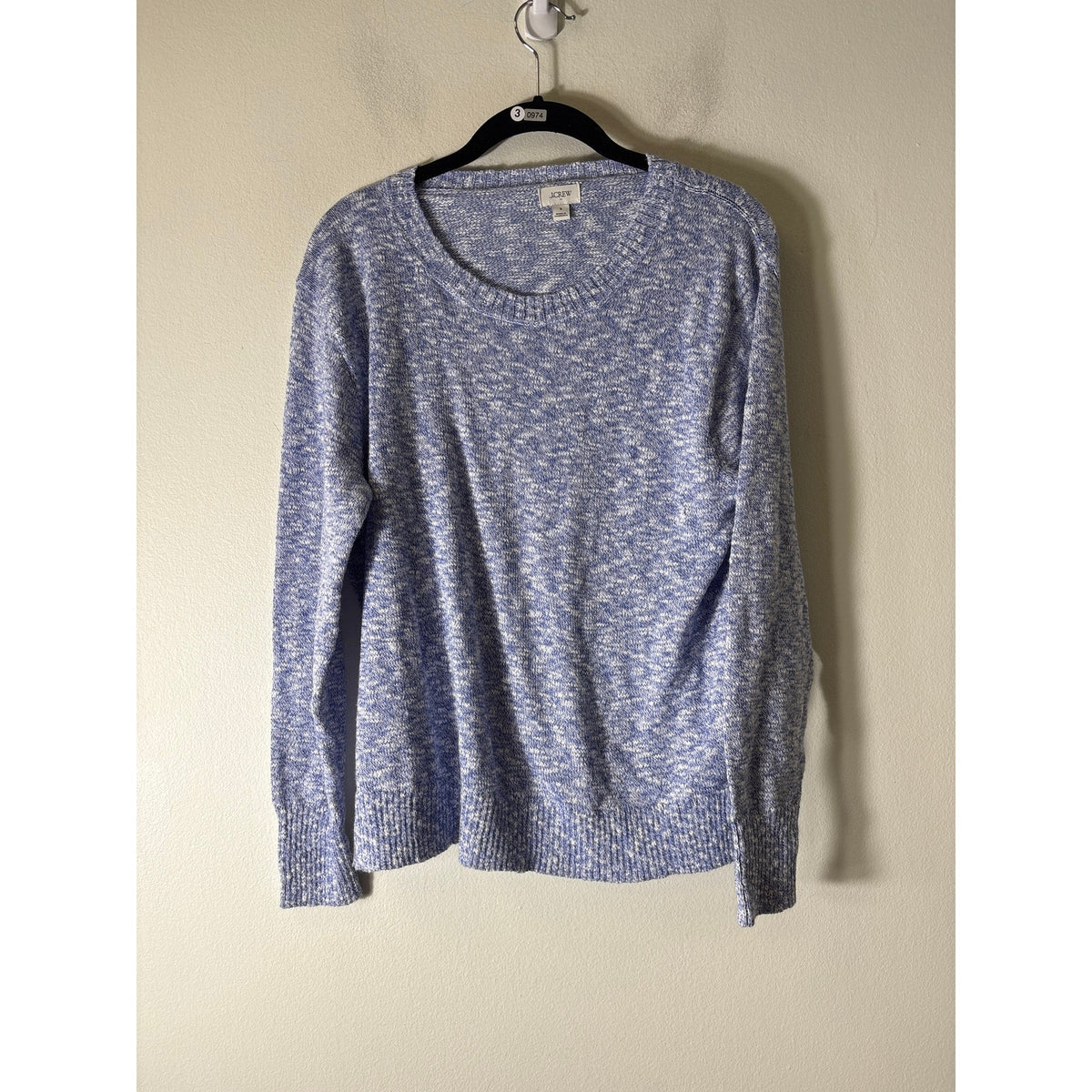 J.Crew Blue Heathered Long Sleeve Crew Neck Sweater Sz S