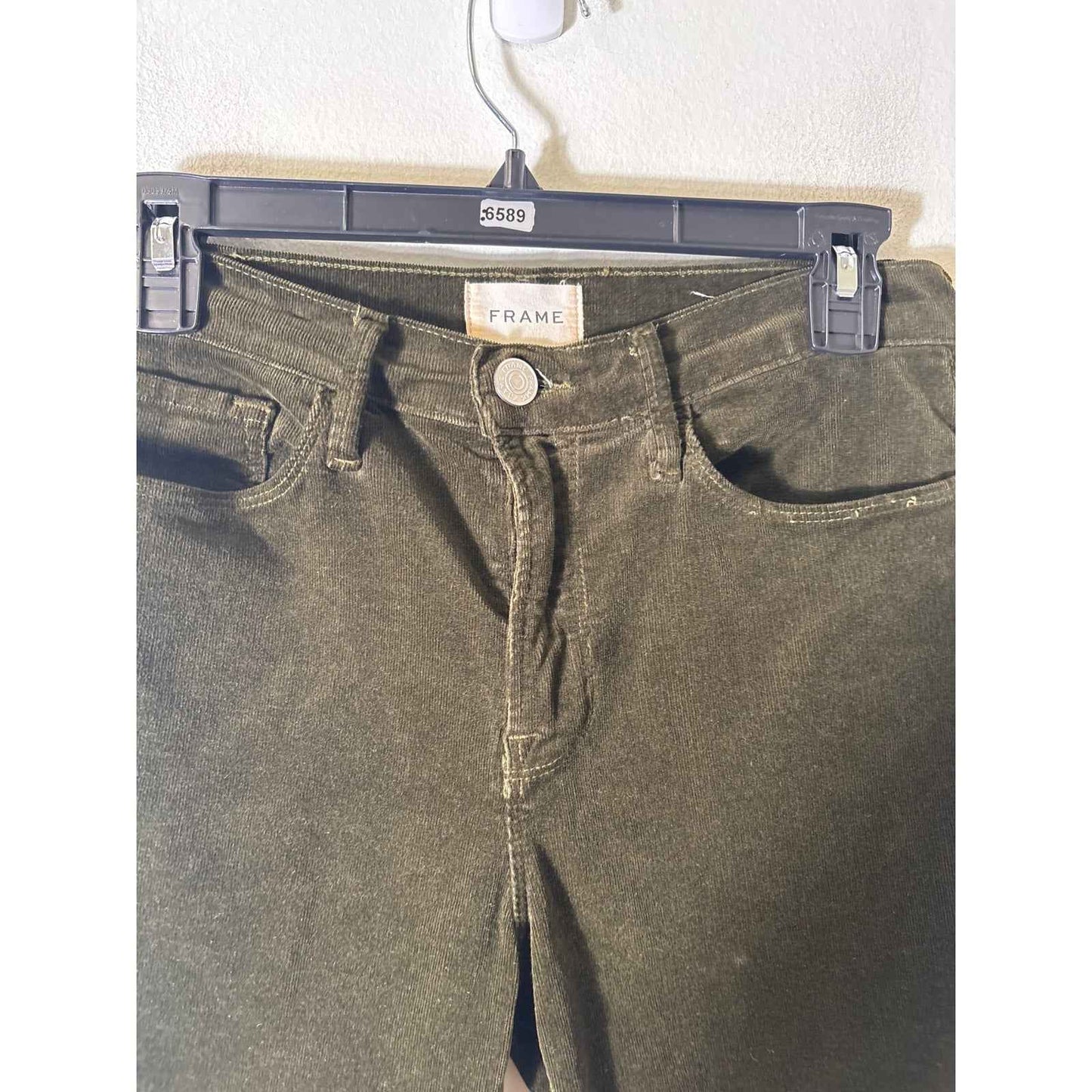 Frame Dark Green Le Crop Mini Boot Cord Pants Sz 29