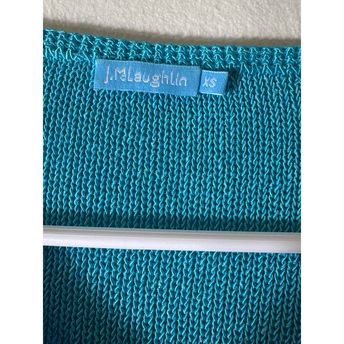 J. McLaughlin Teal Blue Long Sleeve V-Neck Sweater Sz XS