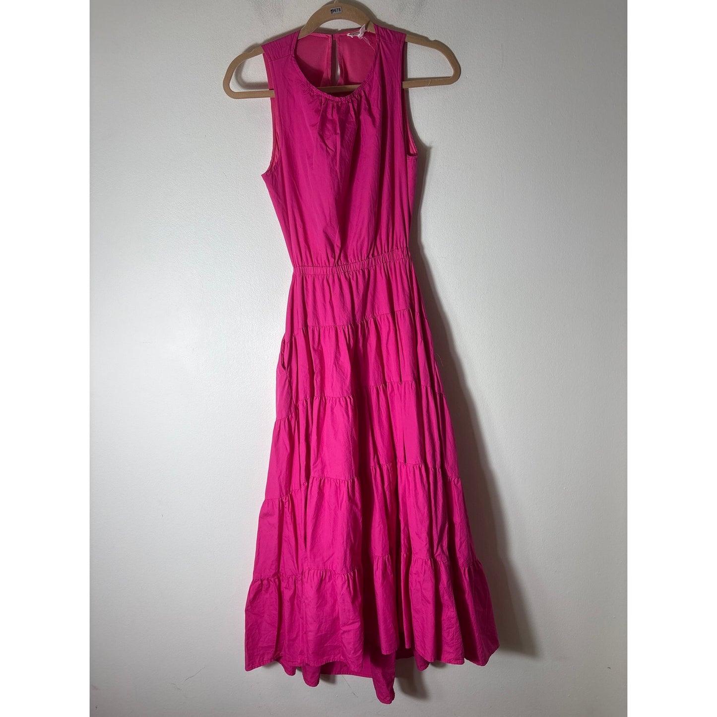 &merci Hot Pink Sleeveless Open Back Tierd Maxi Dress Sz S