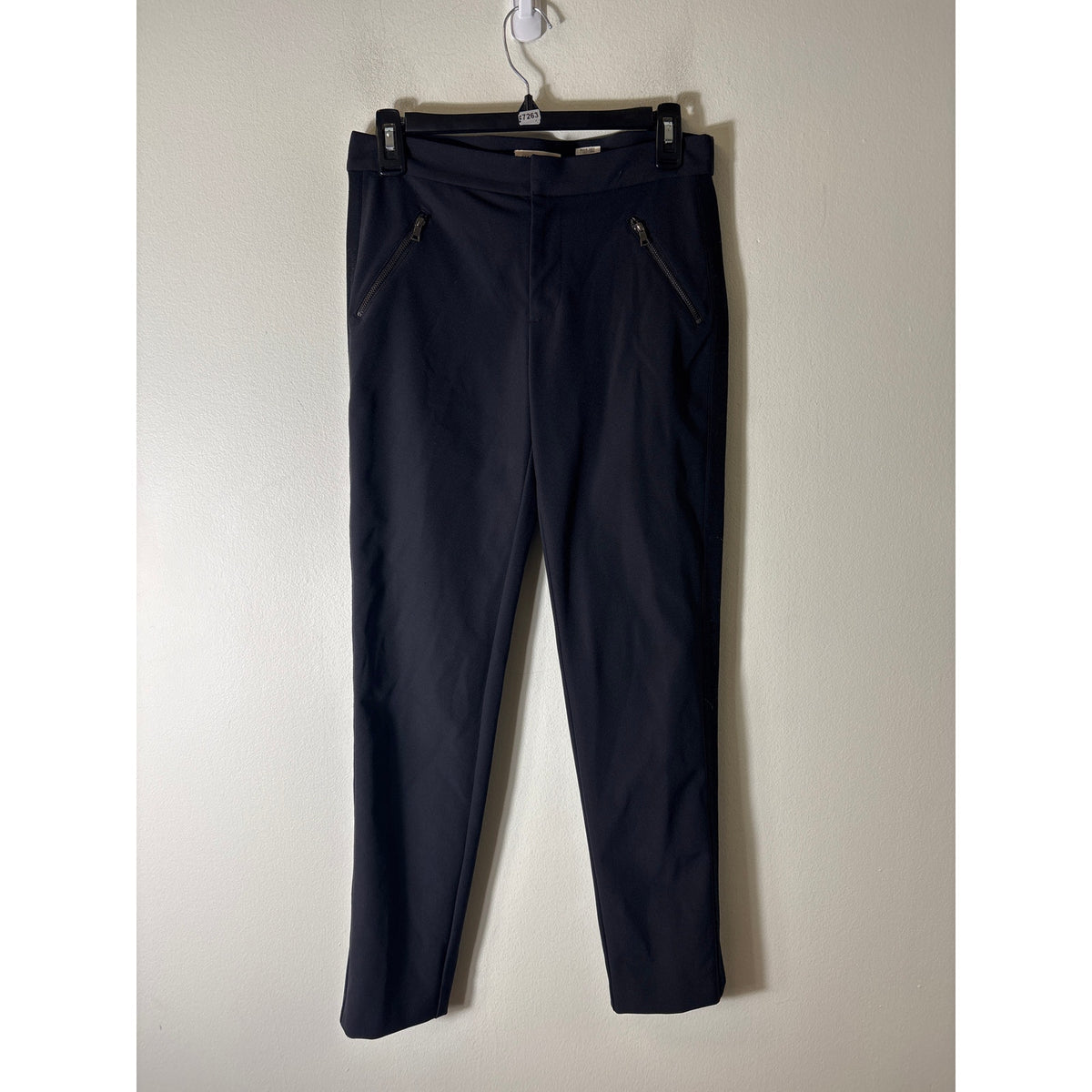 Rebecca Taylor Black with Silver Pocket Zippers Pants Sz 6