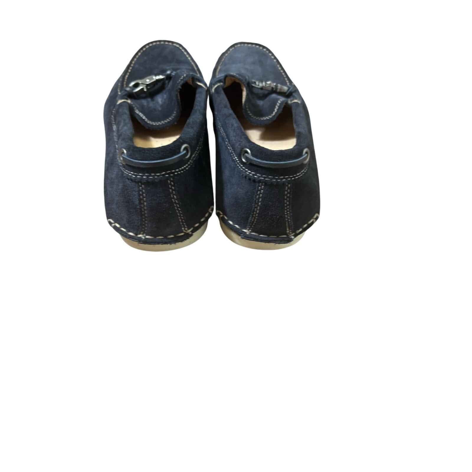 Men's John Varvatose Navy Blue Suede Boat Shoes Sz 9.5