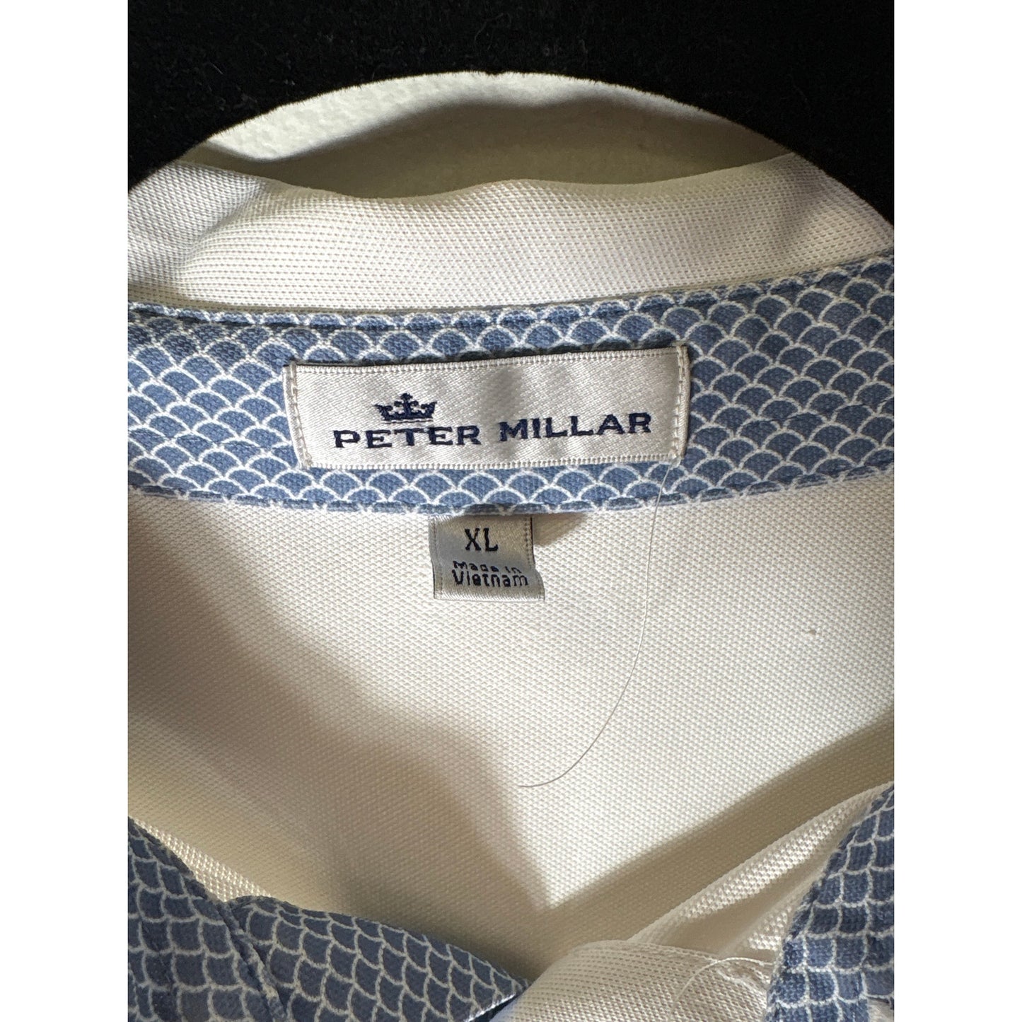 Men's Peter Millar White short Sleeve Golf Shirt Sz XL