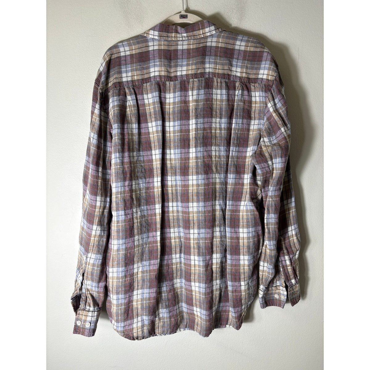 Mens Madda Fella Plaid Long Sleeve Sz L