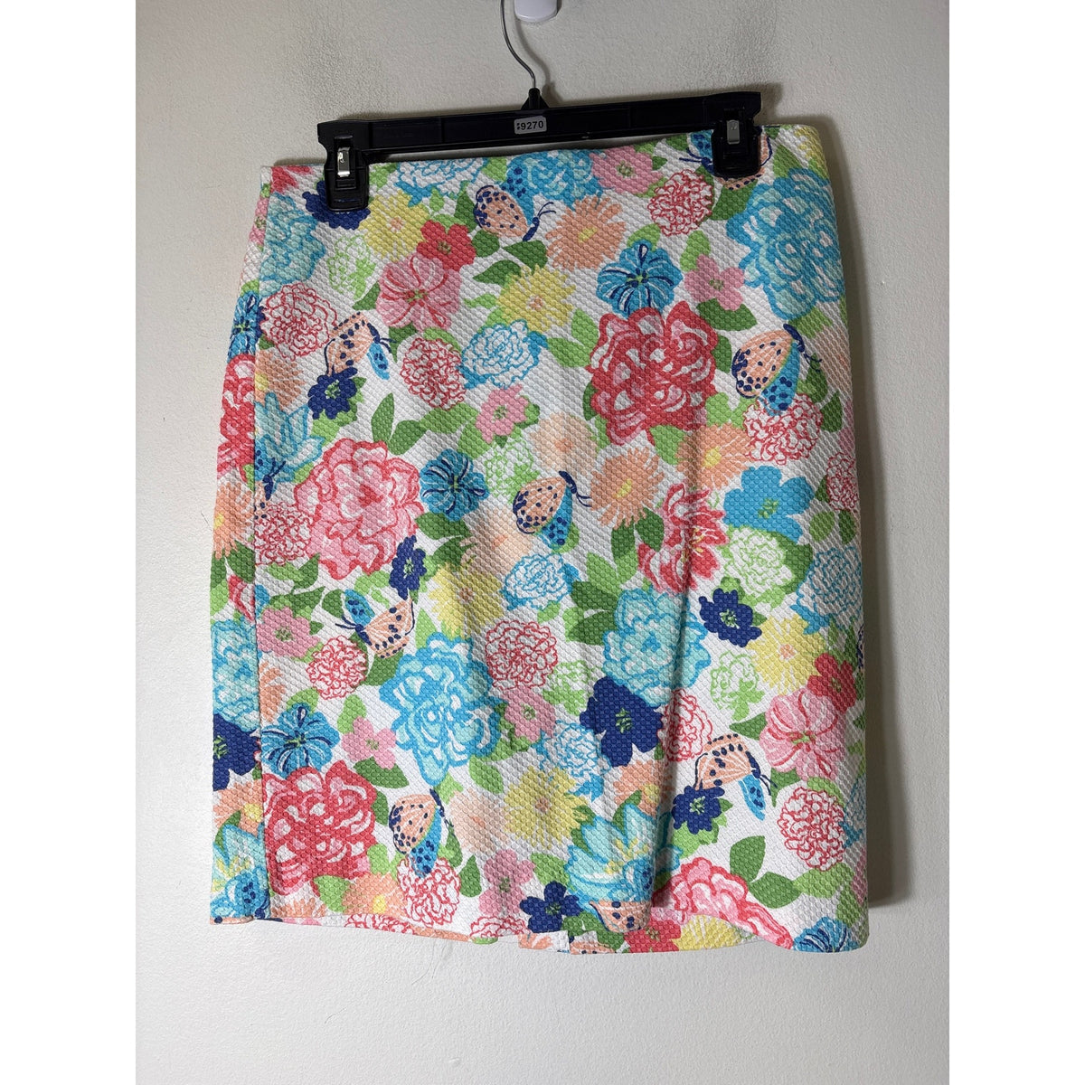 Talbots White Skirt with pink,Yellow,blue&Green Flower print Sz 10P