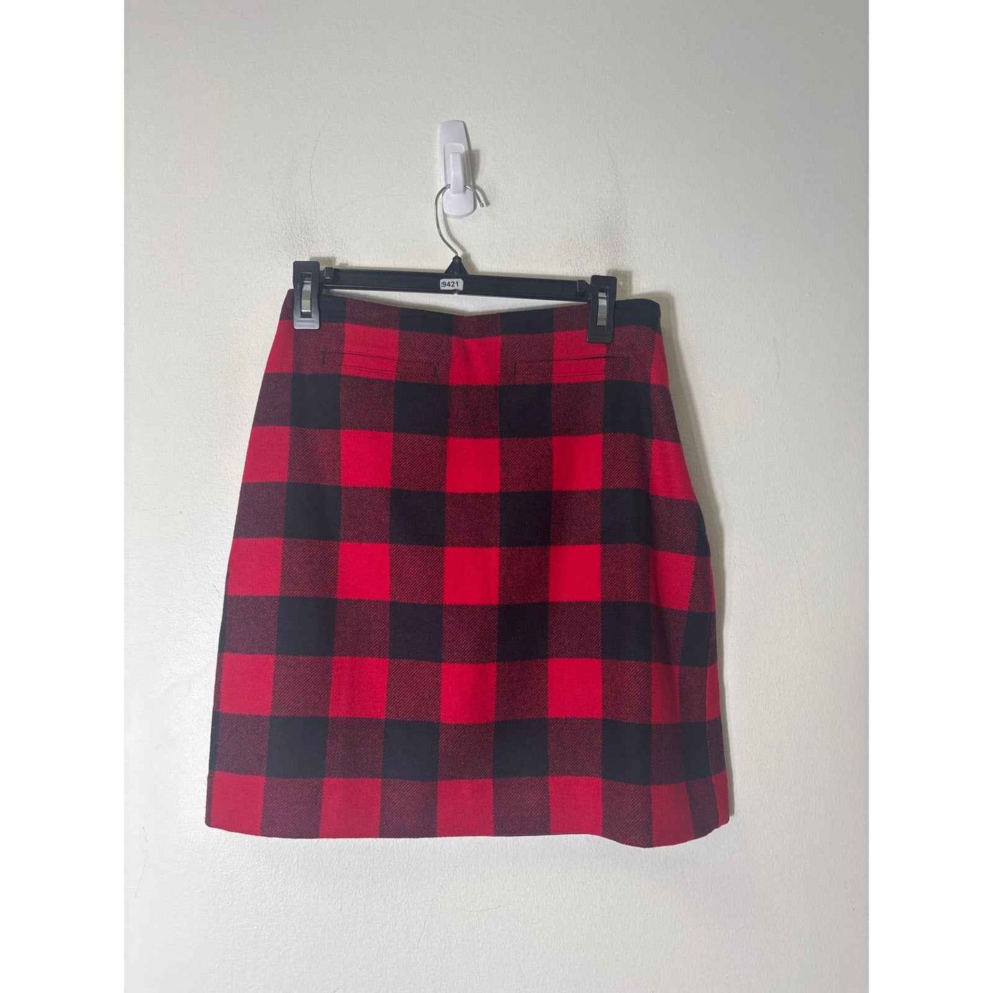 Talbots Red and Black Buffalo Check Mini Skirt Sz 4P