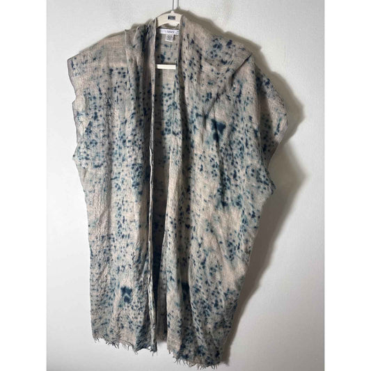 Subtle Luxury Gray Tie Dye Poncho Cardigan Sz OS