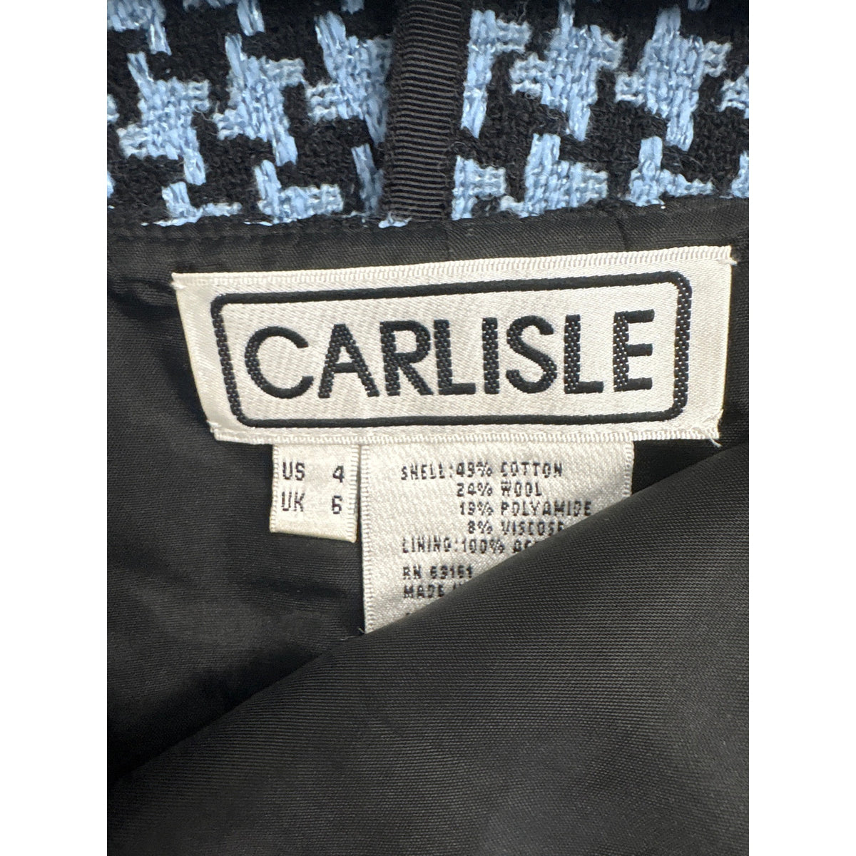 Carlisle Light Blue&Black Pencil SKirt Sz 4