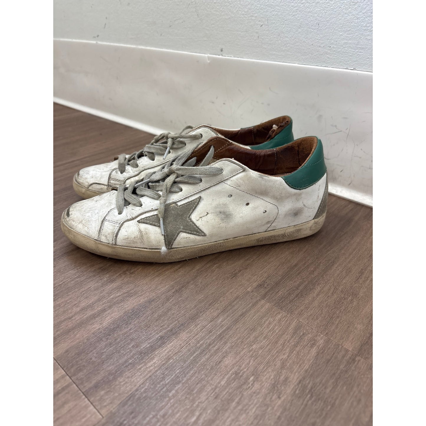 Golden Goose White with Gray Star Tennis Shoes Sz 40
