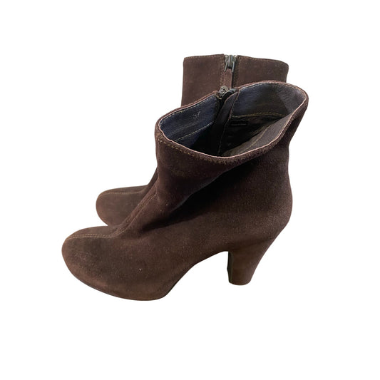 Cordani Brown Suede Platform Ankle Bootie Sz 38.5