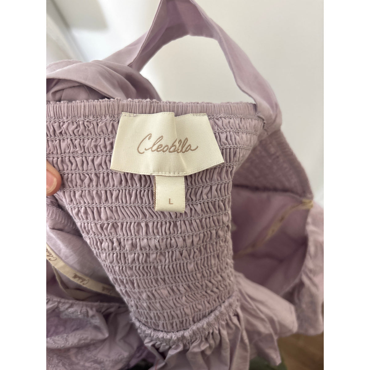 Cleobella Lilac V Neck Ruffle Top Sz L