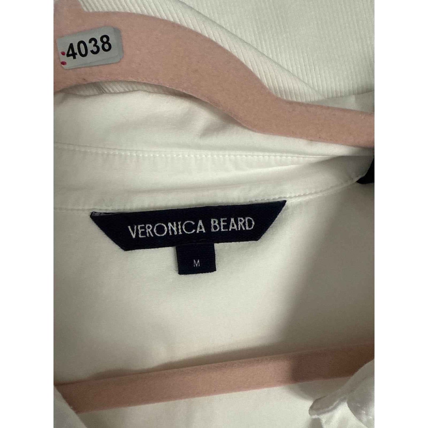 Veronica Beard White Multi Media Collard Shirt Sz M
