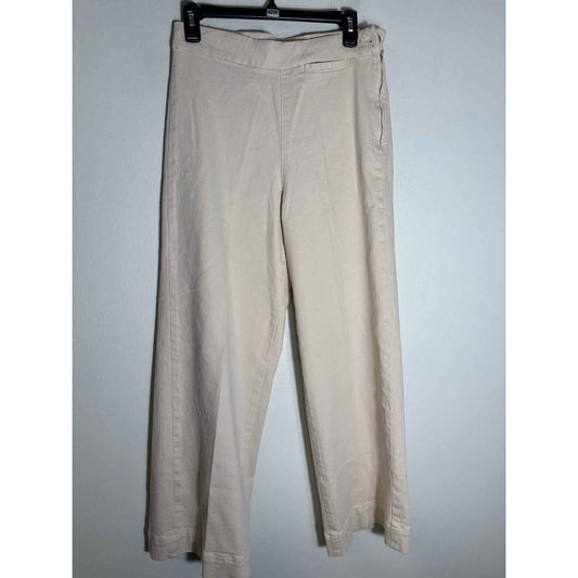 Pilcro Cream Colored Cotton Blend Denim Like Wide Leg Pants Sz 28