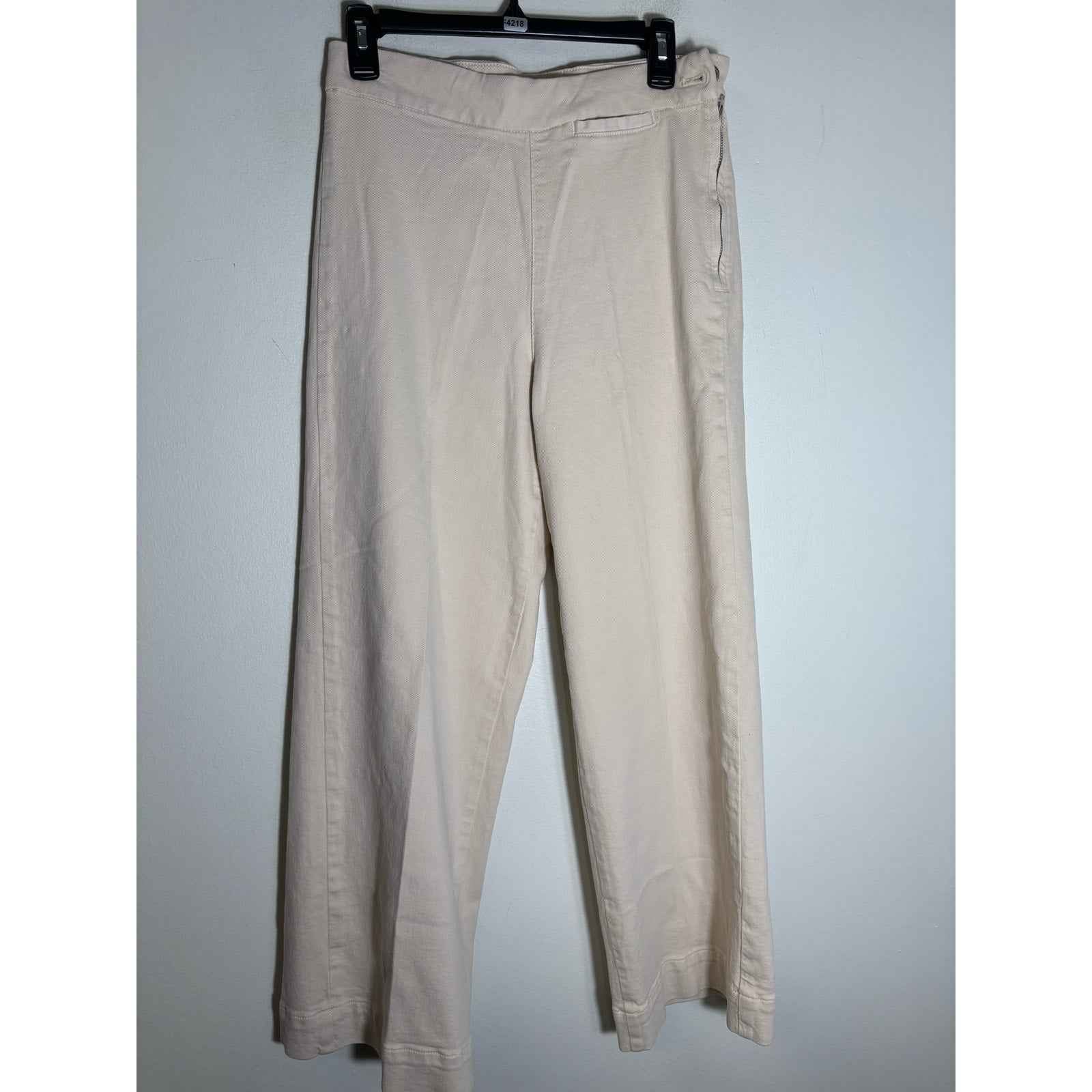 Pilcro Cream Colored Cotton Blend Denim Like Wide Leg Pants Sz 28