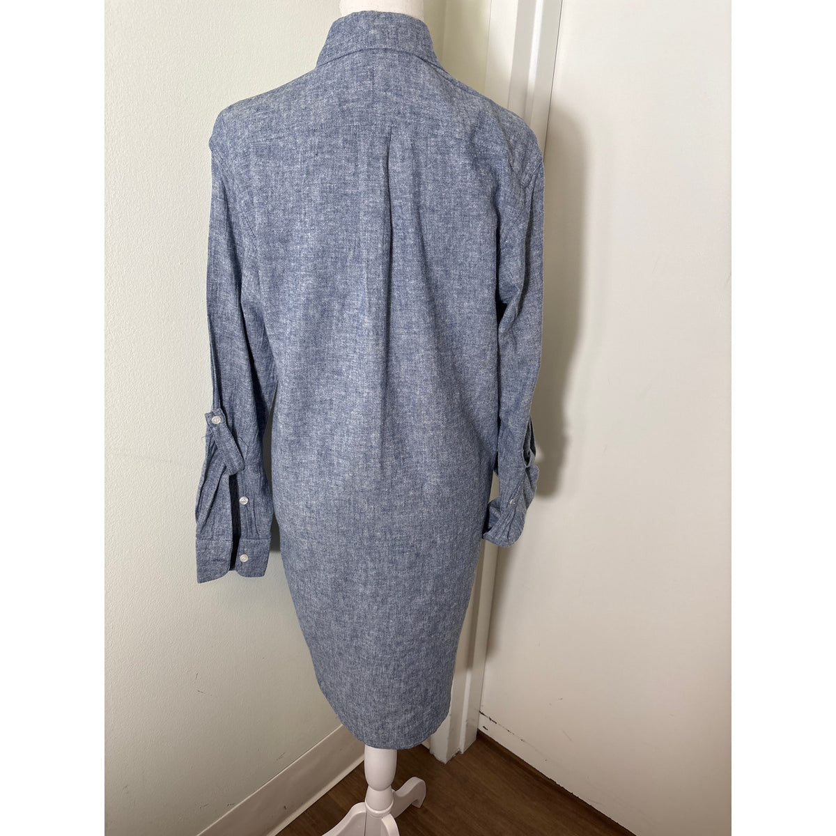 Emily Phillips Nashville Blue Long Sleeve Knee Length Shirt Dress Sz 3