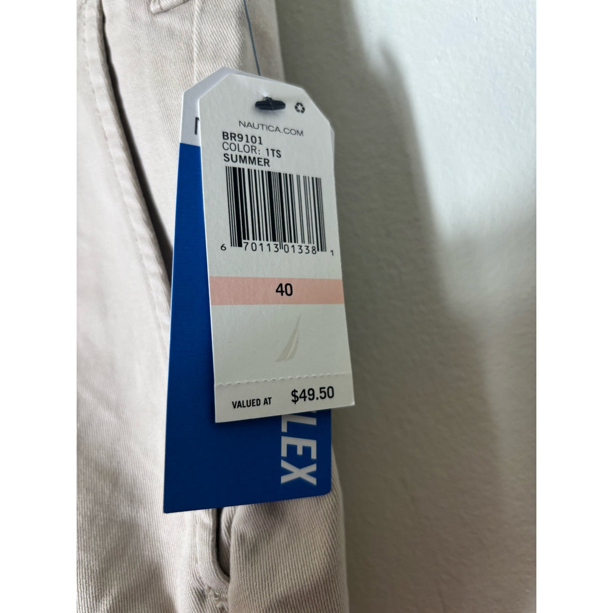 NWT Mens Nautica Flex Khaki Deck Shorts Sz 40"x8.5" Inseam