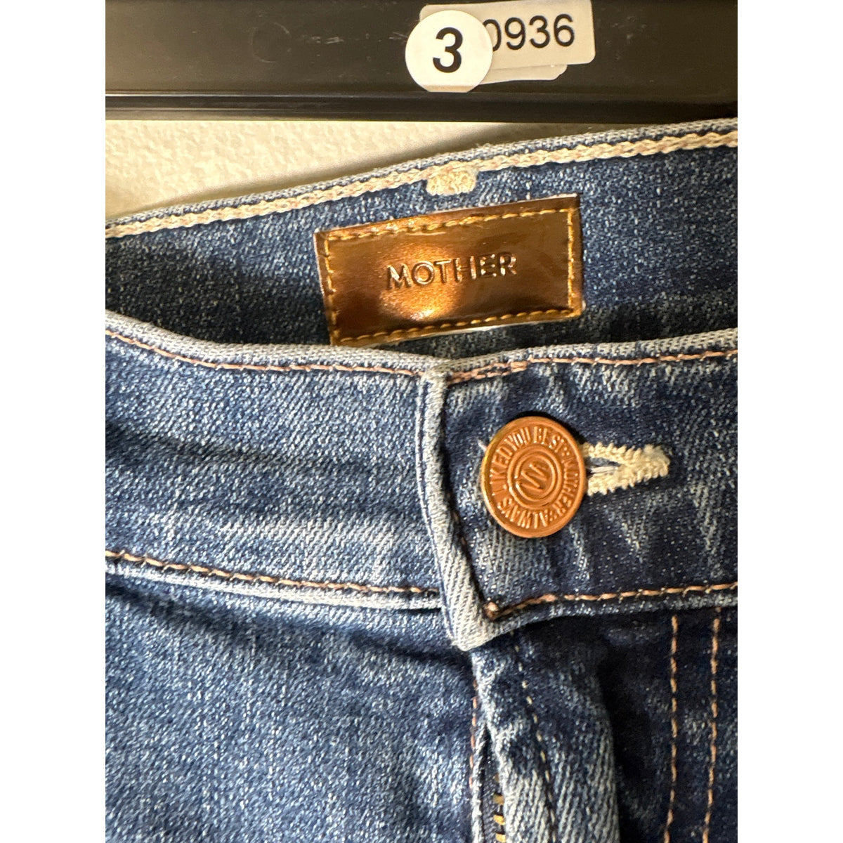 Mother Medium Wash The Insider Crop Step Chew Blue Jean Sz 28